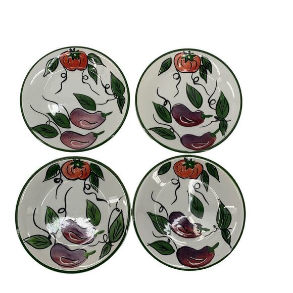 Vintage Ceramica San Marciano Hand Painted Italy Side Plates Four (4) - Picture 1 of 16